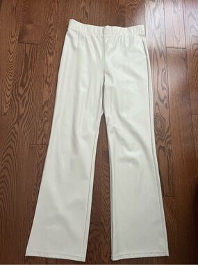 Aritzia Cream Faux Leather Pants